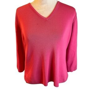 🩷5/$10 CITY silk 𝅺3/4 sleeve pink top size L